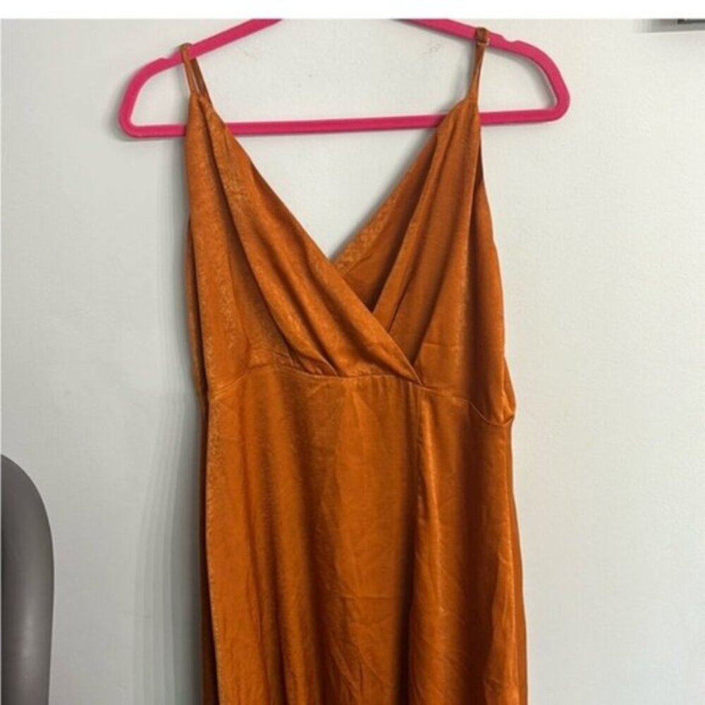 Elegant Orange Slip Dress